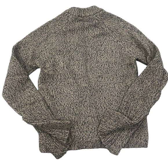 Zara Knit asymmetric bell sleeve Crewneck oatmeal Sweater Sz Medium - Picture 8 of 8